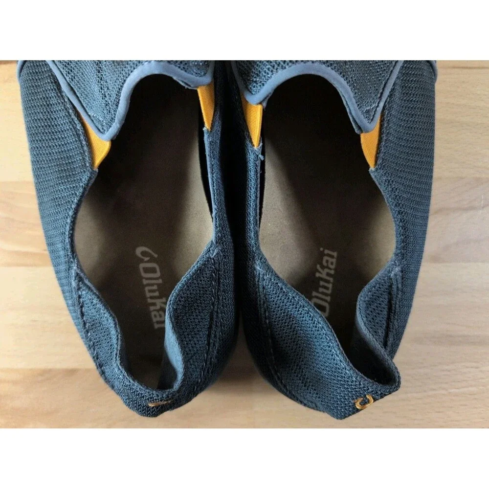OluKai Nohea Mesh Slip on Sneaker Grey/Orange Walking Shoes Men's Size 14